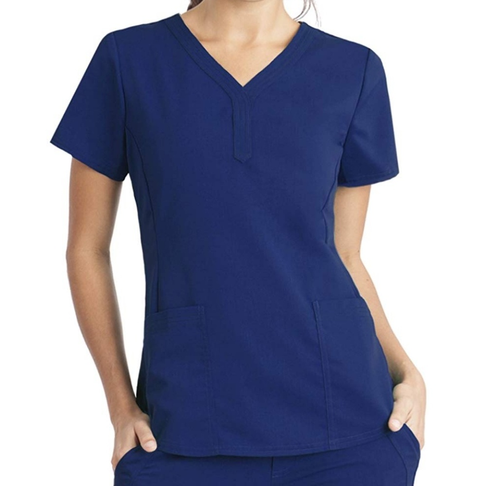 Purple Label Women's Jane V-Neck 2 Pocket Top